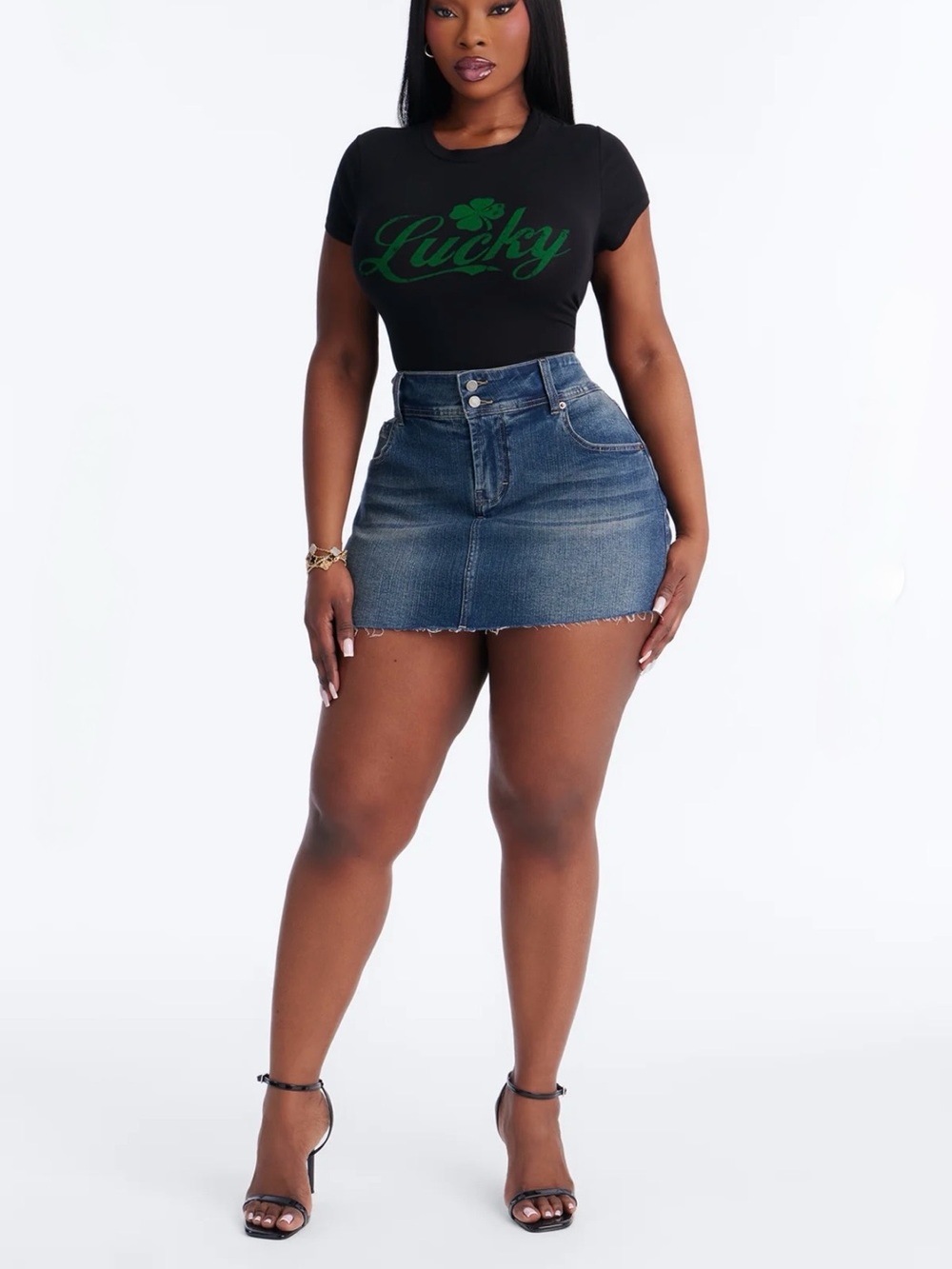 Fashion Nova  Denim Mini Skirt